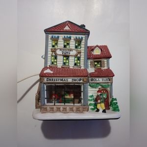 Holiday Expressions Hand-Painted Porcelain Lighted Glass Window House